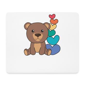 Regenbogen Herzen Pride LGBTQ süße tiere Bär - Mousepad (Querformat) - Weiß - Vorne