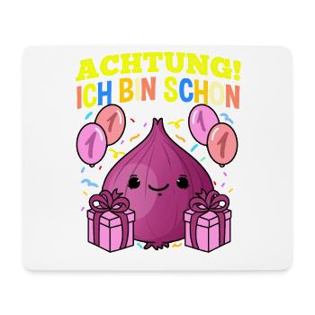 Achtung Ich Bin Schon 1 Geburtstag Zwiebel - Mousepad (Querformat) - Weiß - Vorne