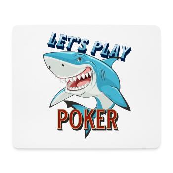 Poker Spieler Pokershark will spielen - Mousepad (Querformat) - Weiß - Vorne