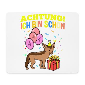 Achtung Ich Bin Schon 4 Geburtstag Schakal - Mousepad (Querformat) - Weiß - Vorne