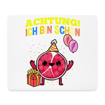 Achtung Ich Bin Schon 7 Geburtstag Granatapfel - Mousepad (Querformat) - Weiß - Vorne