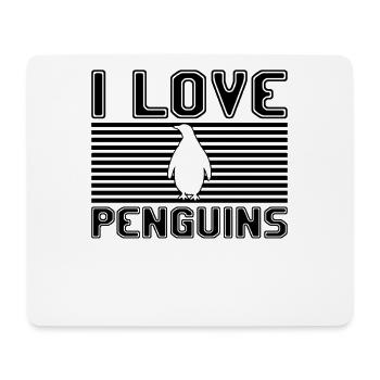 I love penguins - Mousepad (Querformat) - Weiß - Vorne