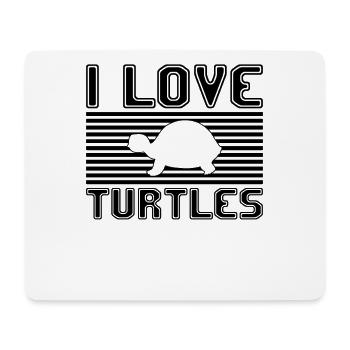 I love turtles - Mouse Pad (horizontal) - white - Front