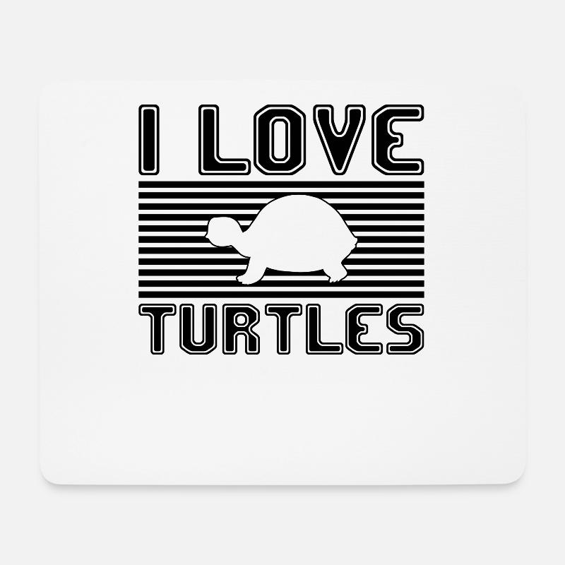 I love turtles - Mousepad (Querformat) - Weiß