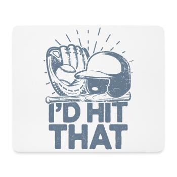 Ich würde diesen lustigen Baseball-Fan treffen - Mousepad (Querformat) - Weiß - Vorne