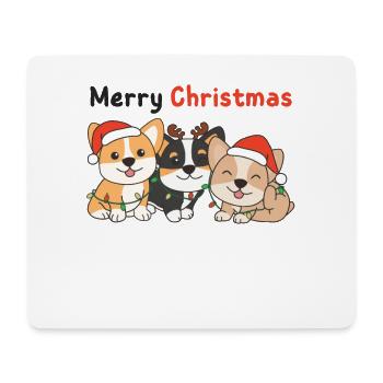 Corgi Animaux de Noël Chiens mignons Joyeux Noël - Tapis de souris (format paysage) - blanc - Devant