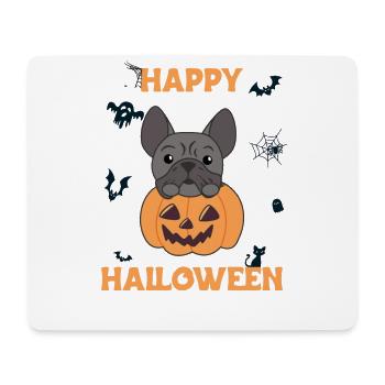 French Bulldog Pumpkin Cute Dogs Happy Halloween - Mouse Pad (horizontal) - white - Front