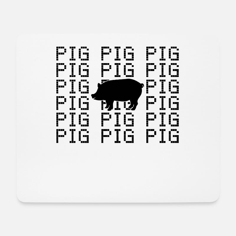 Schwein - Mousepad (Querformat) - Weiß