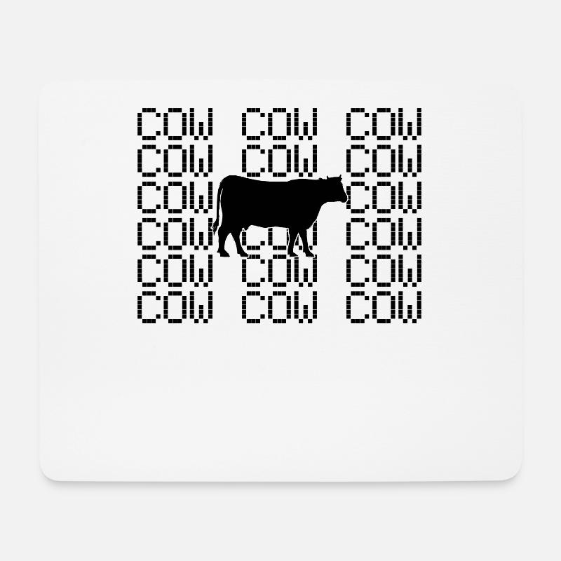 Kuh - Mousepad (Querformat) - Weiß