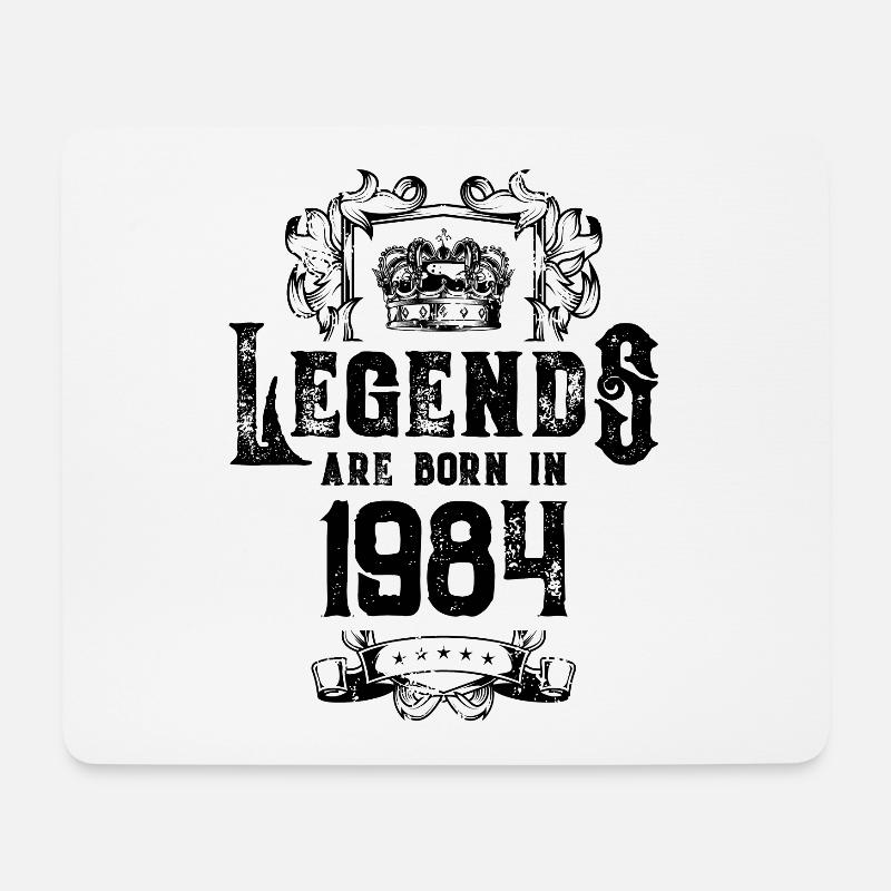 1984 legends geburtstag - Mousepad (Querformat) - Weiß