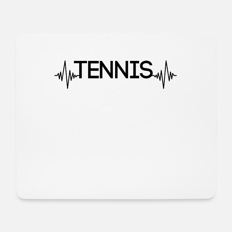 Tennis Herzschlag - Mousepad (Querformat) - Weiß