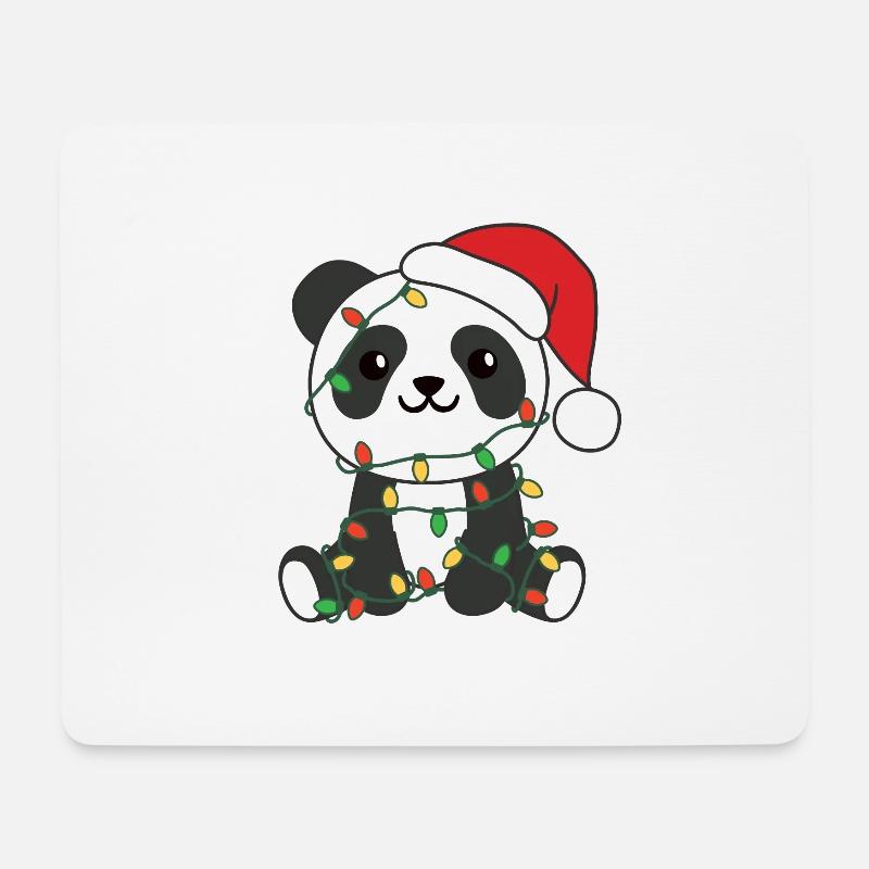 Panda Weihnachten Winter Tiere Pandas - Mousepad (Querformat) - Weiß