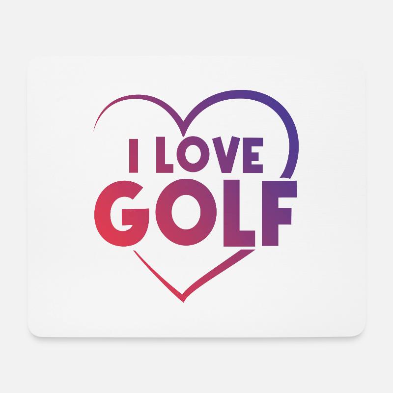 Ich liebe Golf Herz - Mousepad (Querformat) - Weiß