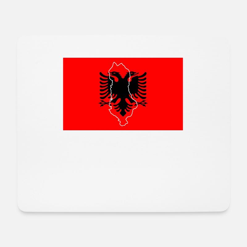 Drapeau de l’Albanie - Tapis de souris (format paysage) - blanc
