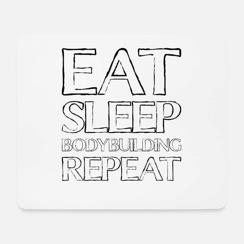 Manger du sommeil Musculation - Tapis de souris (format paysage) - blanc