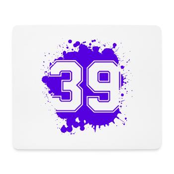 39 Nombre d’objets blob - Tapis de souris (format paysage) - blanc - Devant