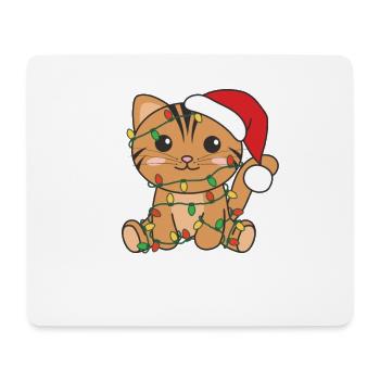 Katze Weihnachten Winter Tiere Katzen - Mousepad (Querformat) - Weiß - Vorne