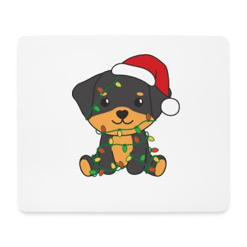 Rottweiler Christmas Winter Cute Dogs - Mouse Pad (horizontal) - white - Front