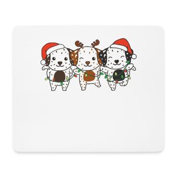 Dalmatiner Weihnachten Weihnachtstiere süße Hunde - Mousepad (Querformat) - Weiß - Vorne