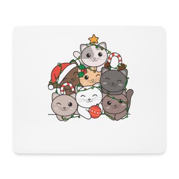 Cat Christmas Tree Funny Animal Christmas - Mouse Pad (horizontal) - white - Front