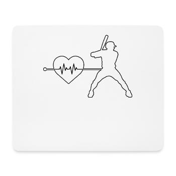 Battements de cœur de baseball - Tapis de souris (format paysage) - blanc - Devant