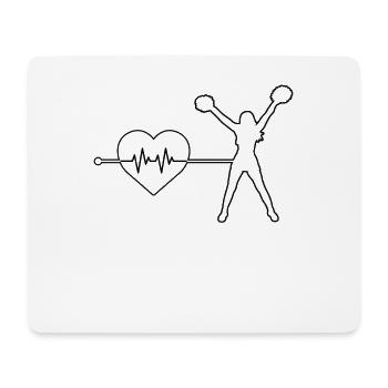 cheerleading heartbeat - Mouse Pad (horizontal) - white - Front