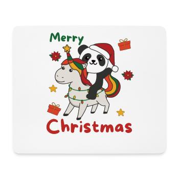 Weihnachts Einhorn Panda frohe Weihnachten Einhorn - Mousepad (Querformat) - Weiß - Vorne