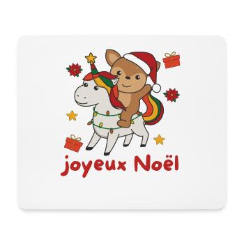 Weihnachts Einhorn Reh frohe Weihnachten Einhorn - Mousepad (Querformat) - Weiß - Vorne
