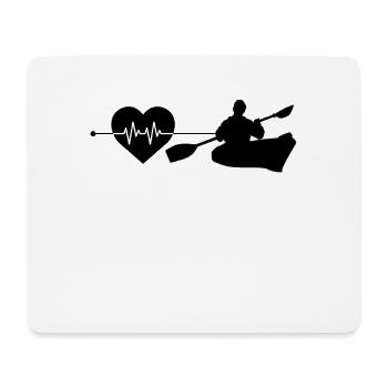 Kanu Kayak Herzschlag - Mousepad (Querformat) - Weiß - Vorne