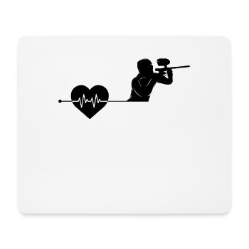 Paintball Herzschlag - Mousepad (Querformat) - Weiß - Vorne