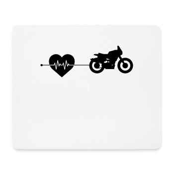 Battement de cœur de moto - Tapis de souris (format paysage) - blanc - Devant