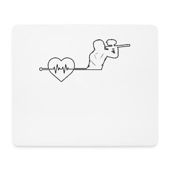 Paintball Herzschlag - Mousepad (Querformat) - Weiß - Vorne
