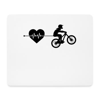Battement de cœur du VTT - Tapis de souris (format paysage) - blanc - Devant