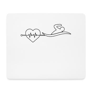 Rythme cardiaque de nage - Tapis de souris (format paysage) - blanc - Devant
