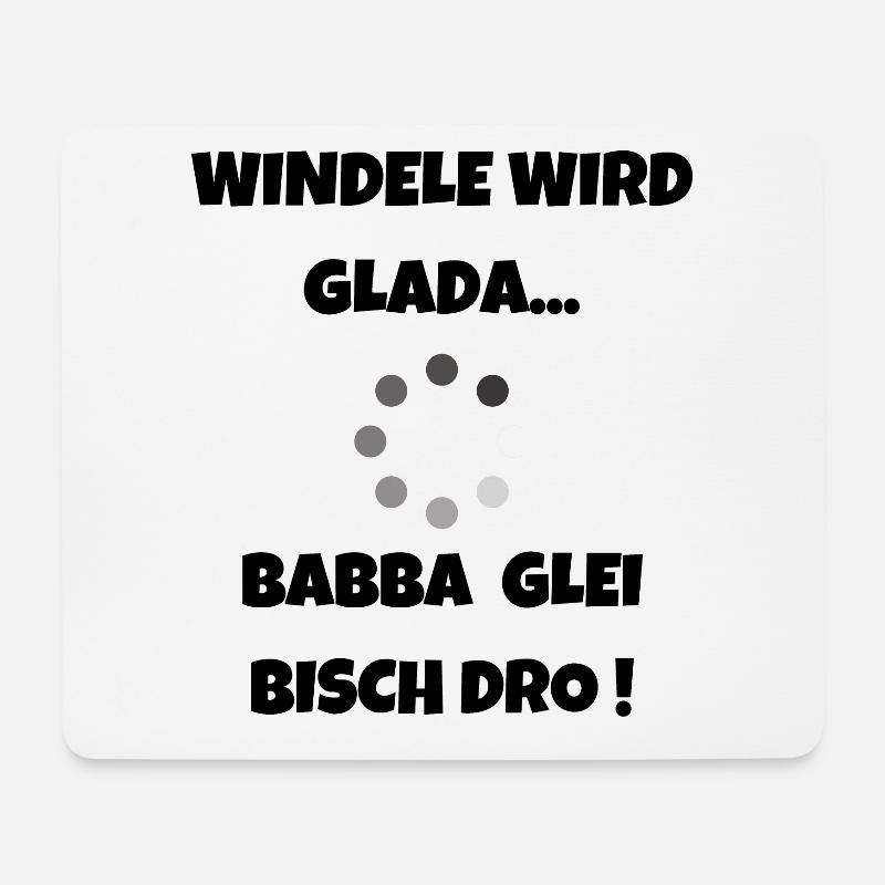 Für schwäbische Eltern - Windel wird Glada - Mousepad (Querformat) - Weiß