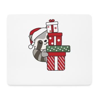 Raccoon Christmas Gift Winter Raccoons - Mouse Pad (horizontal) - white - Front
