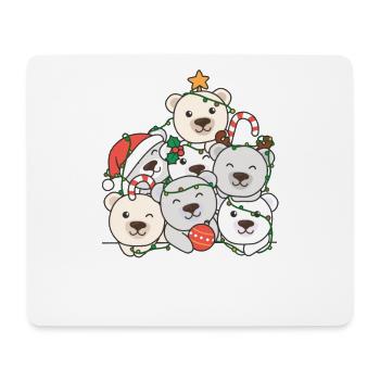 Arbre de Noël de l’ours polaire Drôle d’animal de Noël - Tapis de souris (format paysage) - blanc - Devant