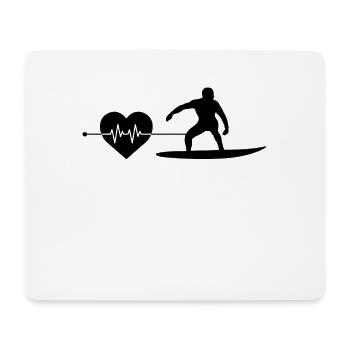 Rythme cardiaque de surf - Tapis de souris (format paysage) - blanc - Devant