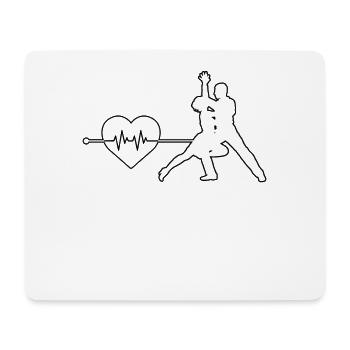 Rythme cardiaque dansant - Tapis de souris (format paysage) - blanc - Devant