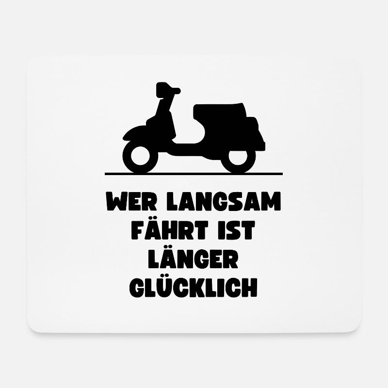 Passionierter Rollerfahrer oder Mofafahrer - Mousepad (Querformat) - Weiß