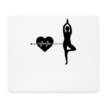 Yoga Herzschlag - Mousepad (Querformat) - Weiß - Vorne