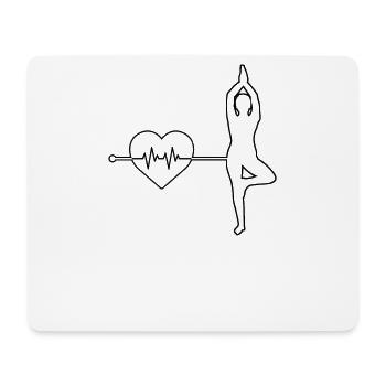 Yoga Herzschlag - Mousepad (Querformat) - Weiß - Vorne