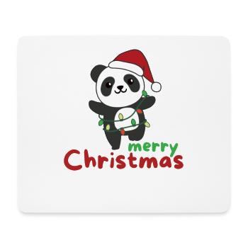 Panda Merry Christmas Winter Animals Pandas - Mouse Pad (horizontal) - white - Front