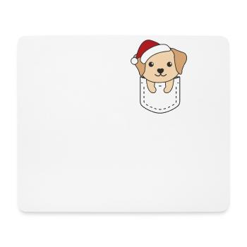 Fröhliche Weinachten süßer Labrador Brusttasche - Mousepad (Querformat) - Weiß - Vorne