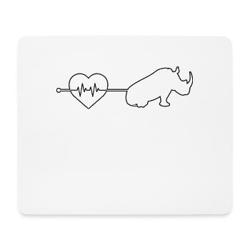 Nashorn Herzschlag - Mousepad (Querformat) - Weiß - Vorne