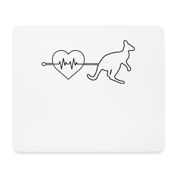 Känguru Herzschlag - Mousepad (Querformat) - Weiß - Vorne
