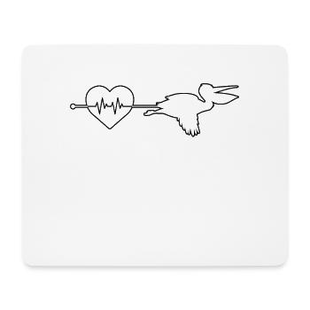 Pelikan Herzschlag - Mousepad (Querformat) - Weiß - Vorne
