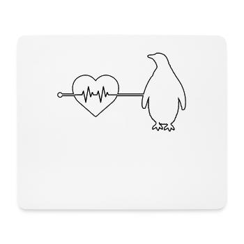 Pinguin Herzschlag - Mousepad (Querformat) - Weiß - Vorne