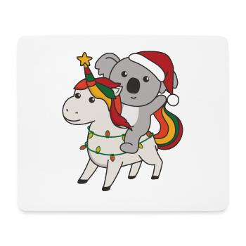 Licorne de Noël Koala Joyeux Noël Licorne - Tapis de souris (format paysage) - blanc - Devant