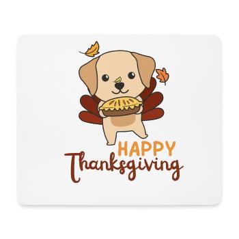 Tenue de thanksgiving Day dinde Labrador avec tarte - Tapis de souris (format paysage) - blanc - Devant